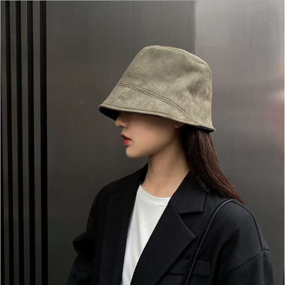 Mũ bucket da lộn thời trang xịn sò