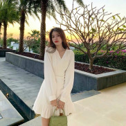 Đầm váy cổ chữ v nhún đuôi cá dễ thương Zashopp