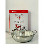 Chảo sâu lòng nồi lẩu inox Elmich 30cm 3798 3796 26cm 3797 28cm 3 lớp liền đáy Đúc nguyên khối