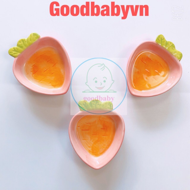 Bát Ăn Dặm Kiểu Nhật, Bát Gốm Sứ Hình Củ Cải Mini Cho bé 40ml Goodbabyvn
