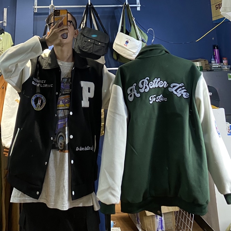 ÁO VARSITY ĐẸP NHẤT SHOP CHỮ P CHẤT DẠ