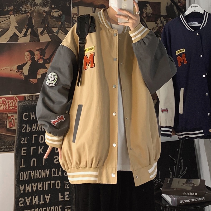 ÁO KHOÁC VARSITY JACKET CHẤT GIÓ PHA KAKI DÀY DẶN