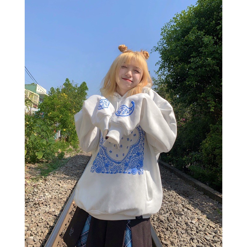 Áo Hoodie Bandana Trắng