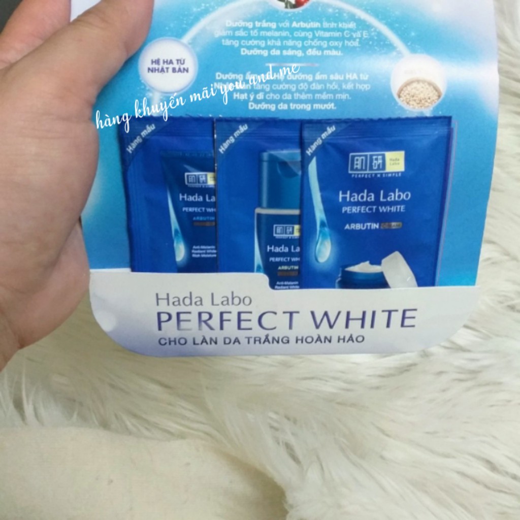 Bộ 3 gói mẫu dùng thử dưỡng trắng da Hada Labo