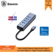 Hub chuyển Baseus Enjoy Series Type C to 4 Port USB 3.0 + Type C Power Delivery