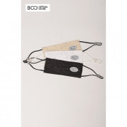 Khẩu Trang Vải Kháng Khuẩn combo 3 chiếc Nam Nữ Unisex BOO thêu logo Chống Giọt Bắn, Chống Nắng, Chống Bụi Đính