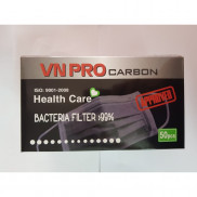 Hộp 50 cái khẩu trang than 4 lớp VN Pro - Number One (màu Xám)