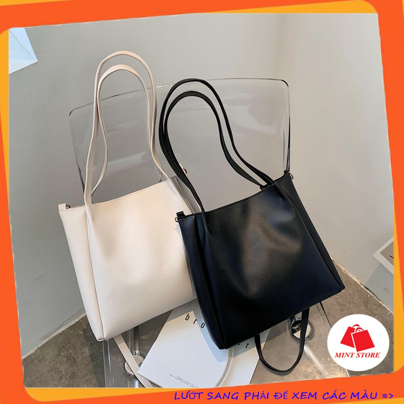 TÚI TOTE DA PU ĐỰNG VỪA A4, TÚI XÁCH NỮ ĐEO CHÉO RETRO KHÓA BẤM PK 104