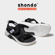 Giày Sandal Unisex Shondo F7 Racing Đế Trắng Phối Đen Quai Đen Shondo F7R0010