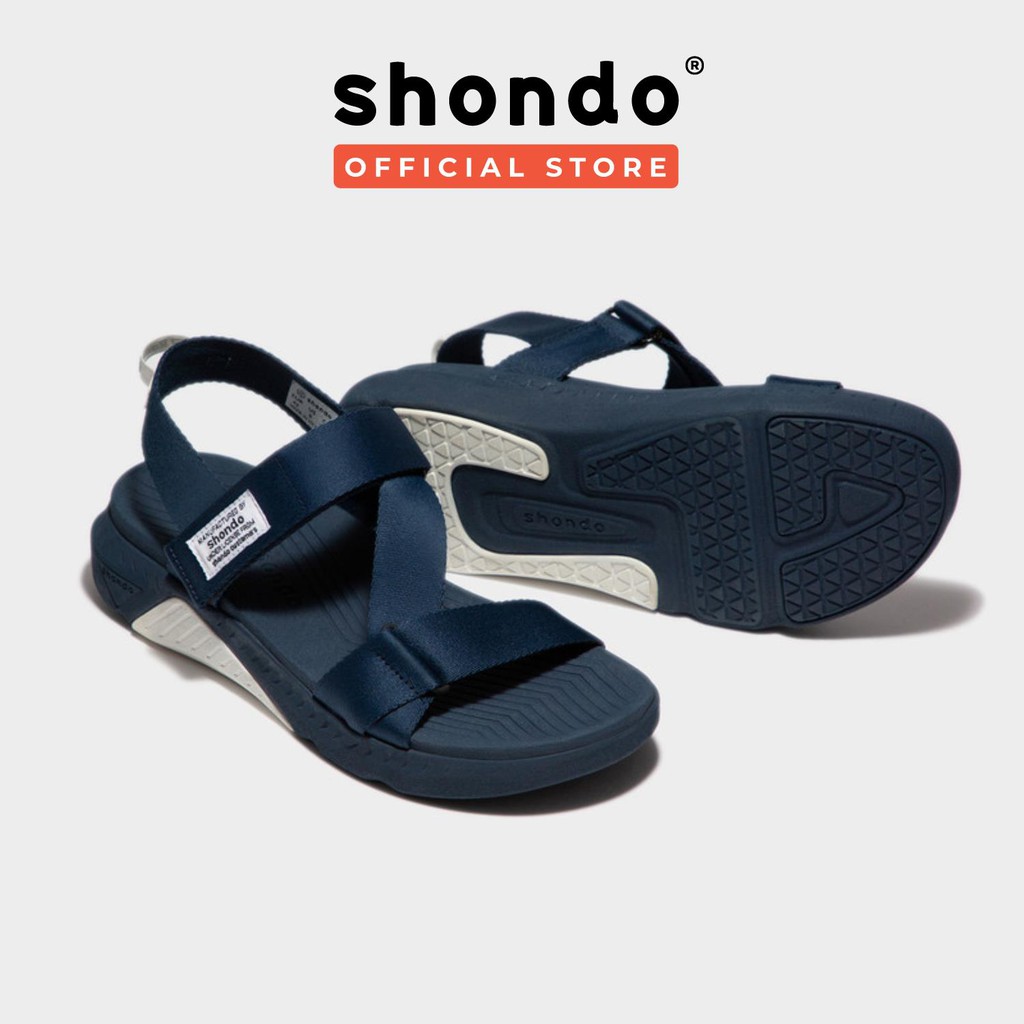 Giày Sandal Unisex Shondo F7 Racing Đế Xanh Phối Trắng Quai Xanh Đen Shondo F7R3535