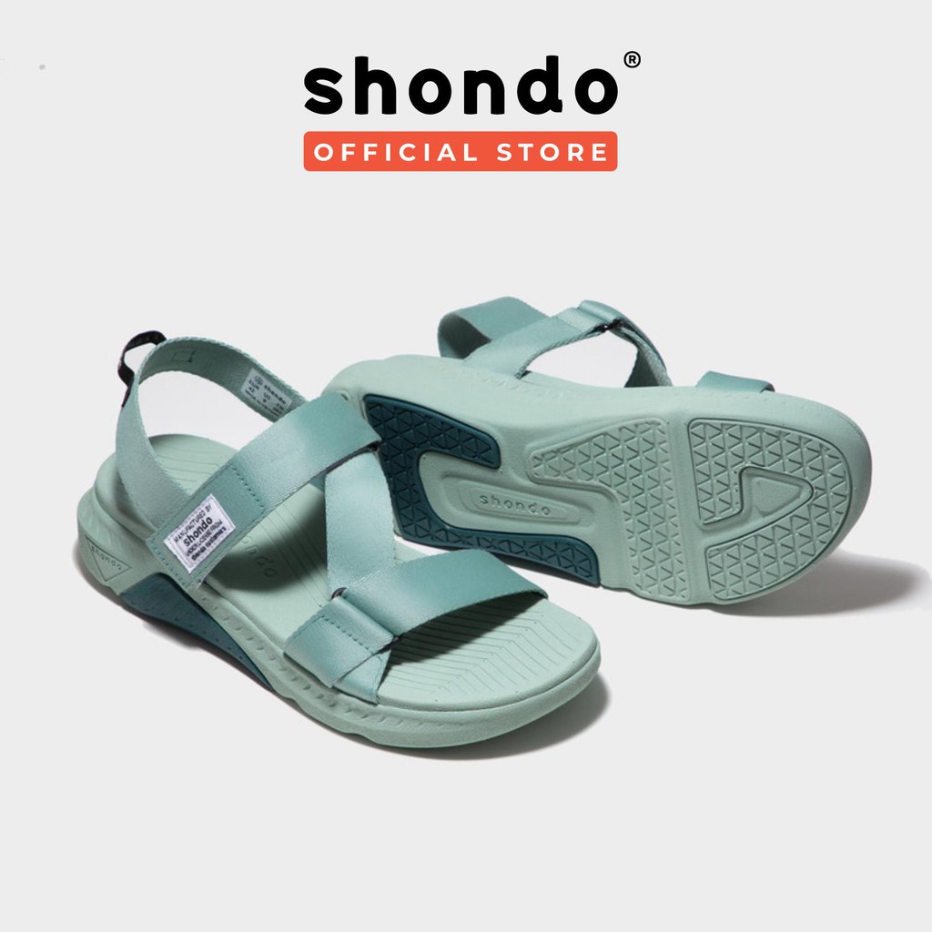 Giày Sandals Unisex Shondo F7 Racing Đế Xanh Ngọc Phối Xanh Đậm Quai Xanh Ngọc F7R3232