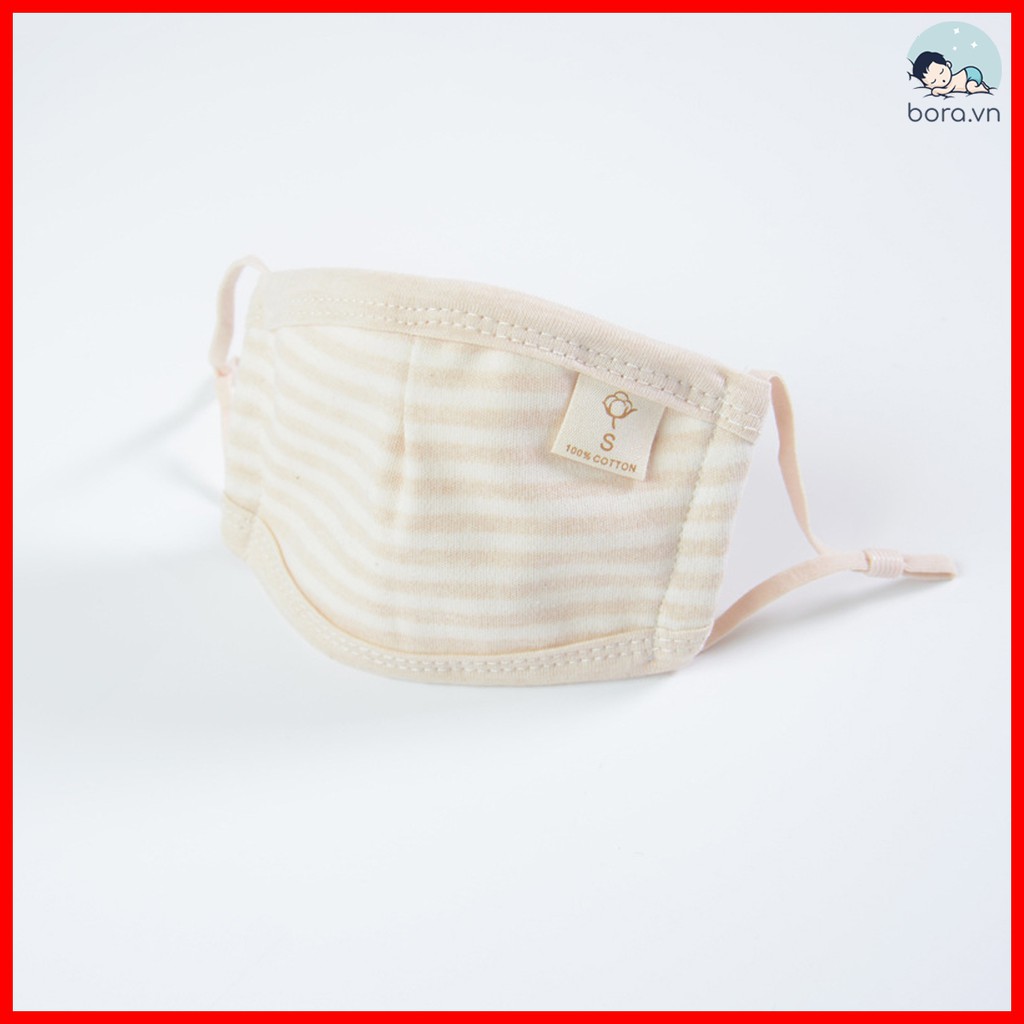 Khẩu trang cho bé, khẩu trang cotton hữu cơ cao cấp có thể điều chỉnh quai đeo