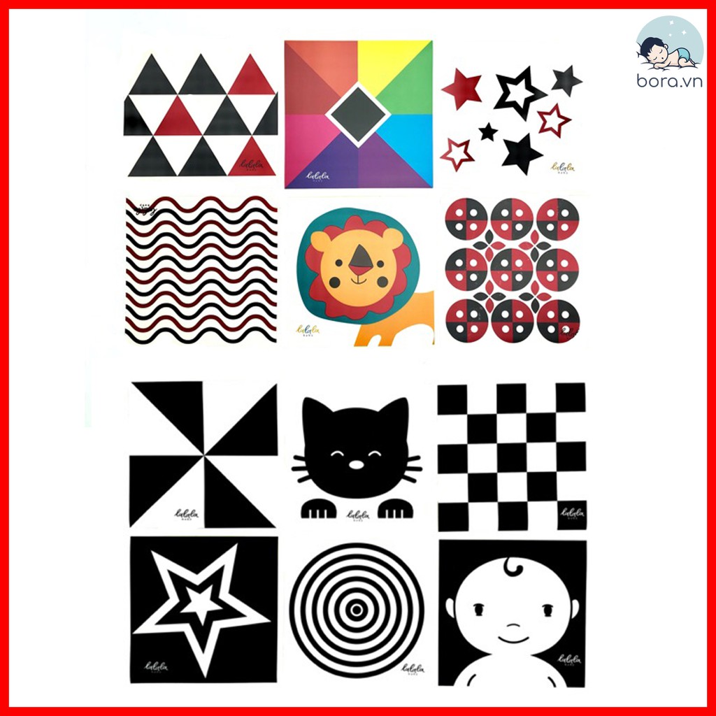 Thẻ kích thích thị giác cho bé sơ sinh, thẻ decal dán tường