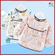Áo yếm ăn dặm BLW  2 lớp cao cấp chống thấm nước, máng yếm trước ngực hứng toàn bộ thức ăn rơi