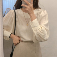 MS049 Áo sơ mi cổ tròn tay bo thanh lịch