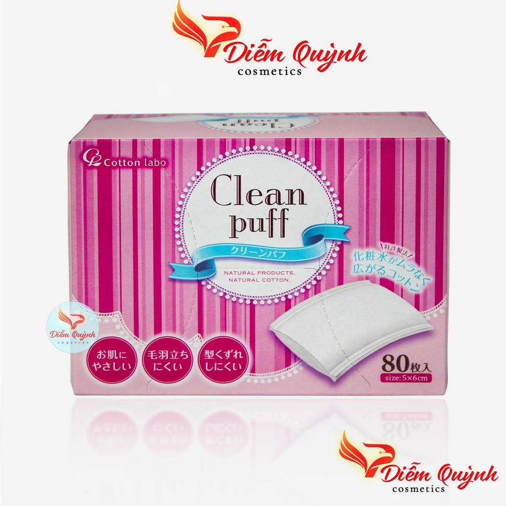 Bông tẩy Trang Clean puff Nhật Bản 80 Miếng
