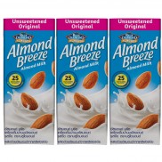 Sữa hạt hạnh nhân ALMOND BREEZE Nguyên chất không đường 180ml (Lốc 3 hộp))