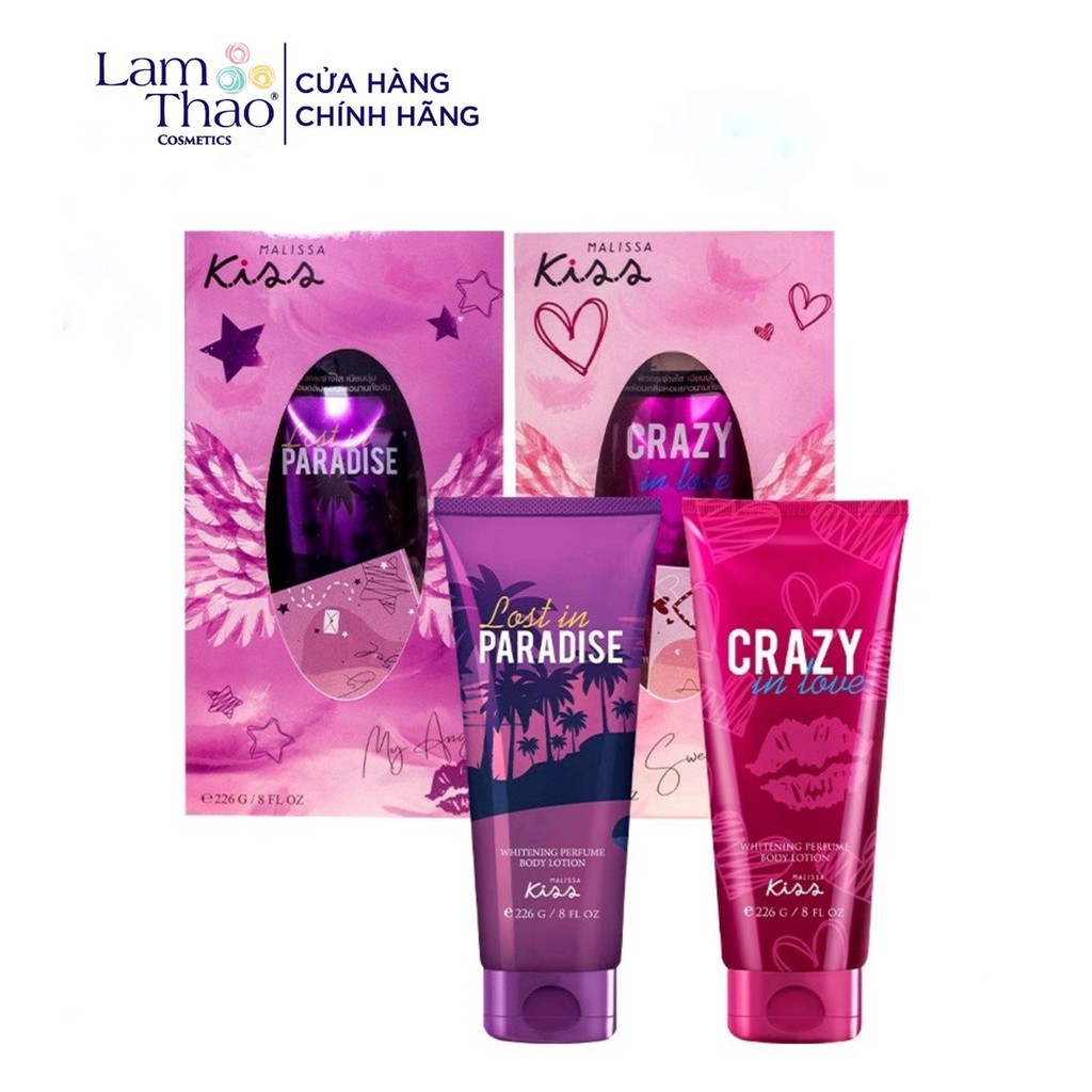 Bộ Quà Tặng Sữa Dưỡng Thể Kiss Malissa Whitening Perfume Body Lotion