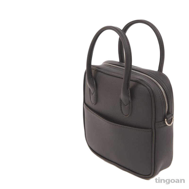 Túi da đen có quai đeo chéo tingoan DOLLY HANDBAG.