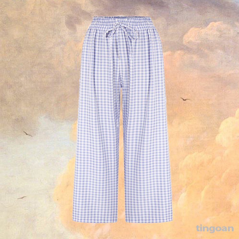 Quần culottes kẻ xanh tingoan BENNY CULOTTES/LB