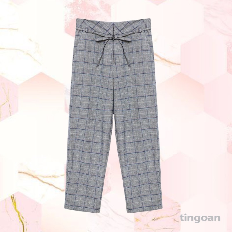 Quần kẻ dáng xuông tingoan CARO CULOTTES/KX