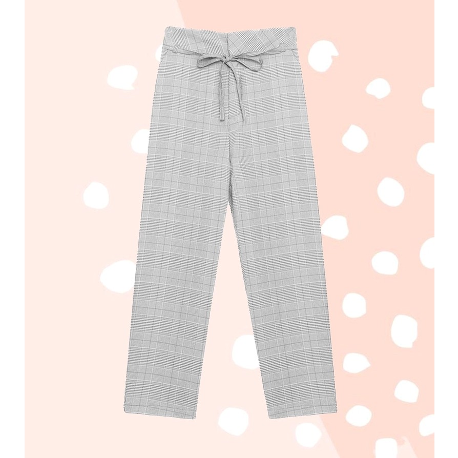 Quần kẻ caro xám nhạt tingoan CARO CULOTTES/LG