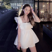 [Nhập WABR152 giảm 10% đơn 250K]Áo tafta cổ vuông vai bèo babydoll trắng tingoan SUNNY BLOUSE/WH