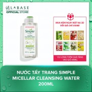 Nước tẩy trang Simple Micellar Cleansing Water 200ml - Hàng nhập khẩu chính hãng