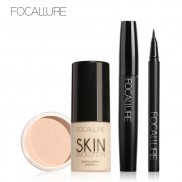 Bộ 4 sản phẩm trang điểm FOCALLURE gồm kem nền + phấn phủ + bút kẻ mắt + mascara