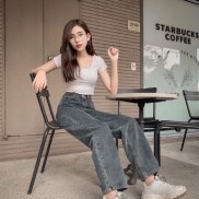 QUẦN BÒ NỮ- QUẦN JEANS NỮ THỜI TRANG ỐNG RỘNG DÁNG SUÔNG Kèm Hình Thật Q433 SUTANO