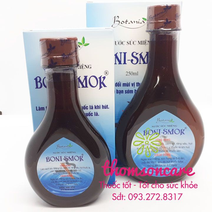 Boni Smok - Nước súc miệng giúp cai thuốc lá - Làm sạch miệng, ngăn ngừa hôi miệng