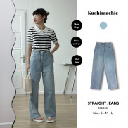 Quần jeans suông ống rộng cạp tua rua, chất jeans dày dặn, form dáng thoải mái thích hợp mặc đi học đi chơi mã 9328