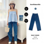 Quần jeans suông túi hộp, dáng quần suông ống rộng, trẻ trung năng động thích hợp đi học đi chơi mã 456