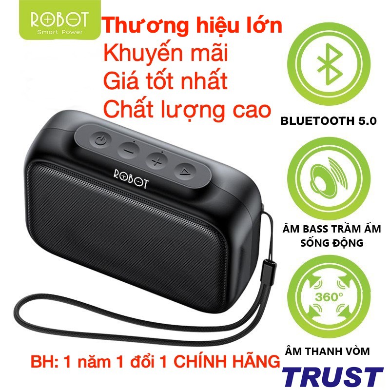 Giá Tốt-ROBOT Loa Bluetooth Mini 5.0 Hỗ trợ thẻ Micro SD & USB -RB100- BH 1 năm 1 đổi 1 CHÍNH HÃNG