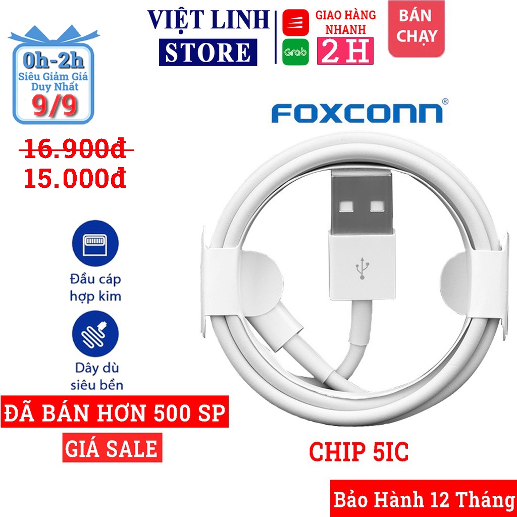 Cáp sạc iphone sạc nhanh loại 5ic, cáp sạc Foxcon, không lo cháy chip, dây siêu bền - Việt Linh Store