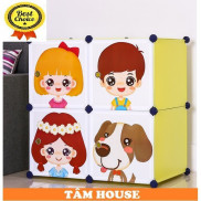 Tủ nhựa ghép,tủ quần áo,tủ nhựa đựng quần áo đa năng tâm house đủ 4 ô