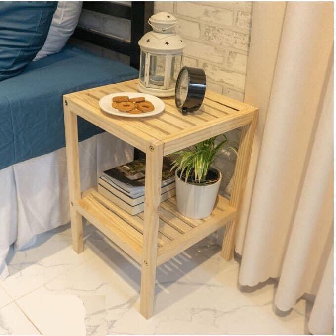 Kệ gỗ tab đầu giường 2 tầng tự lắp ráp Tâm House KT002
