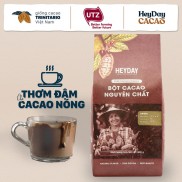 Túi 500g Bột cacao nguyên chất 100% không đường Heyday - Dòng Origin thượng hạng - Chuẩn UTZ Quốc Tế