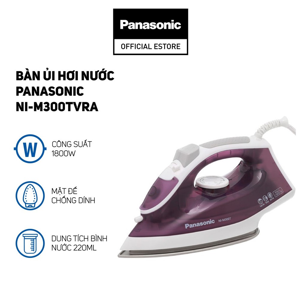 Bàn Ủi Hơi Nước Panasonic NI-M300TVRA Tím/ NI-M300TARA Xanh Dương - Hàng Chính Hãng