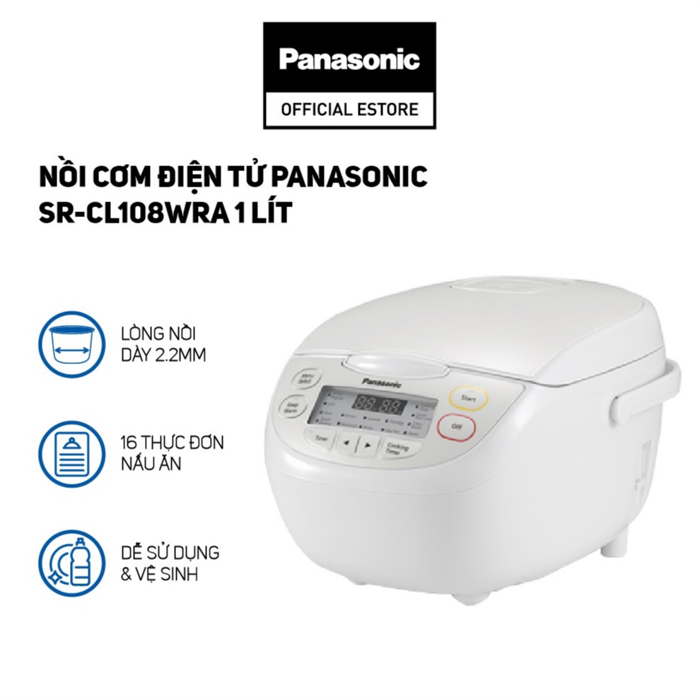 Nồi Cơm Điện Tử Panasonic SR-CL108WRA (1L) - Bảo Hành 12 Tháng - Hàng Chính Hãng