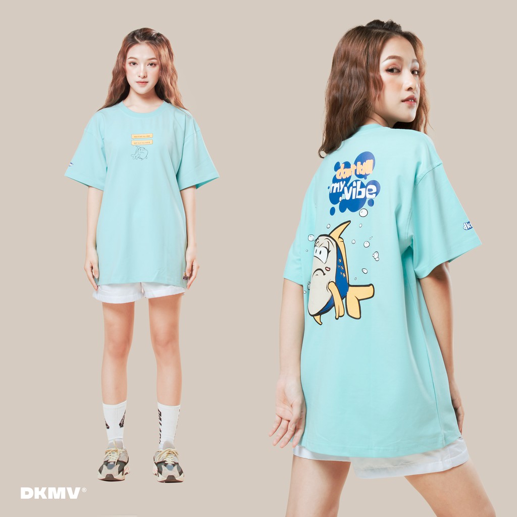 Áo thun unisex màu xanh form rộng | DKMV Blue Empty Tee