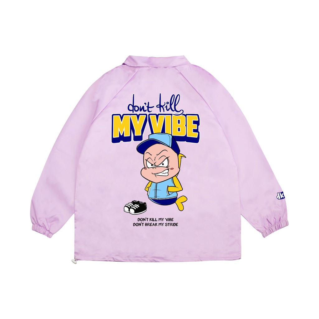 Áo khoác nữ Don't Kill My Vibe vải dù màu tím form rộng - Baseball Jacket