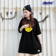 Áo thun nữ form rộng màu đen Don't Kill My Vibe | DKMV Always Smile Tee - Black