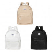 Balo da nữ đi học giá rẻ Don't Kill My Vibe trắng - đen - kem | Basic Leather Backpack