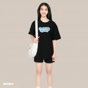 Áo thun unisex form rộng màu đen DKMV - áo thun nữ tay ngắn Tee Azure