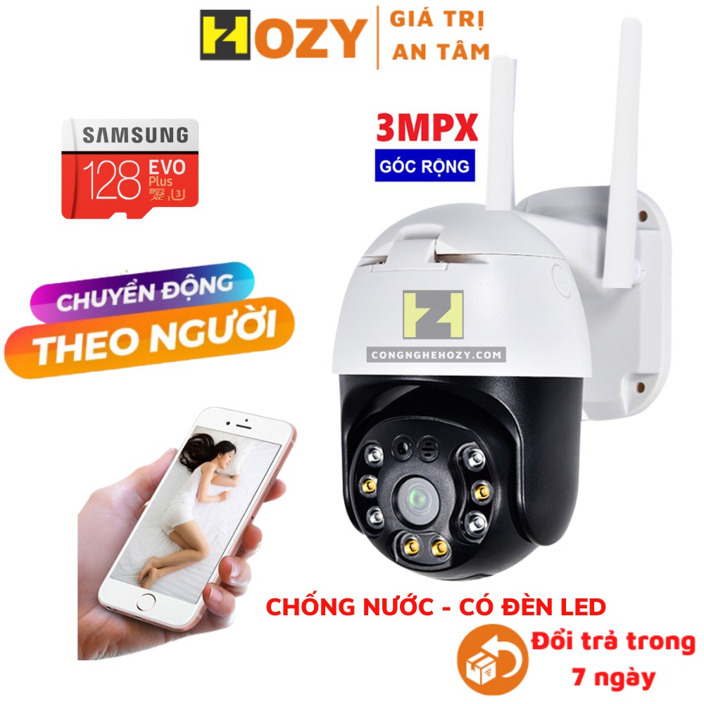 Camera wifi ngoài trời  3mpx  Carecam pro 2021 ONVIZCAM siêu nét, chống nước, xoay 360 độ, báo động thông minh