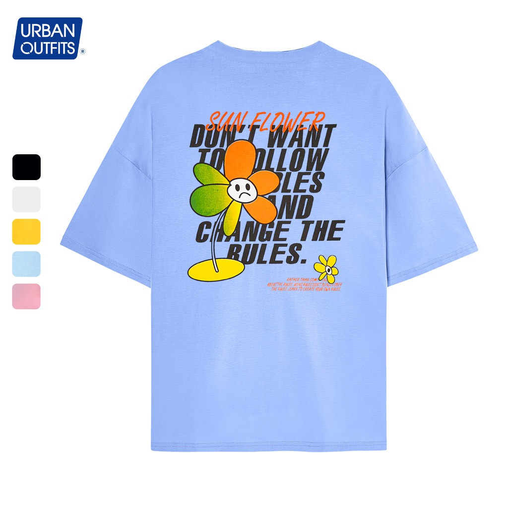 Áo Thun Tay Lỡ Nữ Nam Form Rộng URBAN OUTFITS In Sun Flower ATO03 Cotton 4 Chiều Local Brand