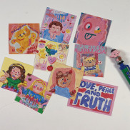 Bộ 9 miếng dán in họa tiết gấu dễ thương trang trí đa năng