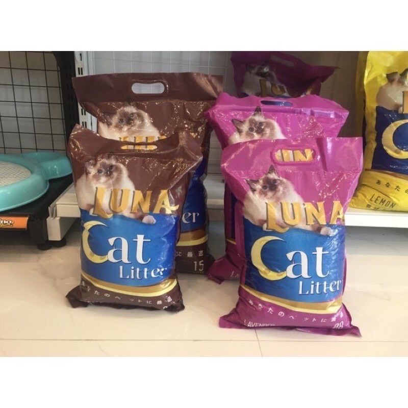 ComBo 6 túi cát mèo Luna 8L cafe, Vón Cục, hương nhẹ nhàng