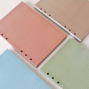 Ruột sổ còng A5 màu sắc Crabit - Giấy refill 6 lỗ - Tập giấy đa năng 100 tờ - Ruột grid ô vuông